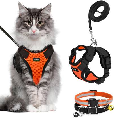 Buraq Escape Proof No Pull Cat Harness with Leash & 2 Pcs Cat Collar Cat Harness & Leash