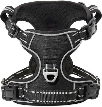 Cocker Fur Harness Black Colla Dog Safety Harness