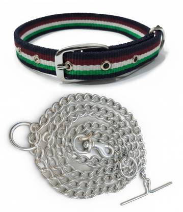 Om Leather Product Om Leather Product Dog Chain and Collar for Everyday Wear Dog Collar & Chain