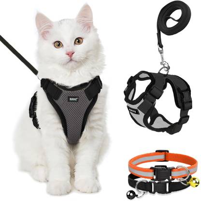 Buraq Escape Proof No Pull Cat Harness with Leash & 2 Pcs Cat Collar Cat Harness & Leash