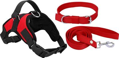 Yucky Dog Padded Harness Vest Hook and Loop Straps and Handle and Adjustable Collar Dog & Cat Harness & Leash