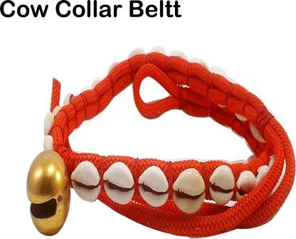 WROSHLER ADJUSTABLE NYLON COW COLLAR BELT WITH BELL COW BELT IN RED COLOUR 112 CM Cow Everyday Collar
