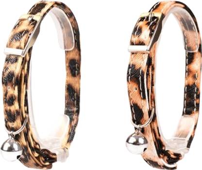 Duvoplus Adjustable Nylon Leopard Cat Collar for Walking & Exercising, Pack of 2 Cat Break Away Collar