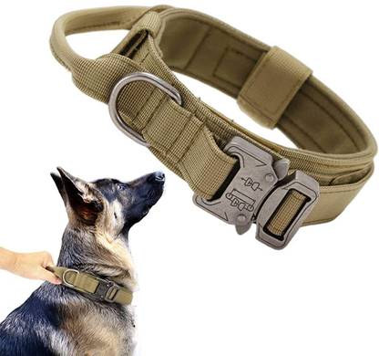 gustave Adjustable Nylon Tactical Dog Collar with Handle Quick Release Metal Buckle Dog Collar & Leash