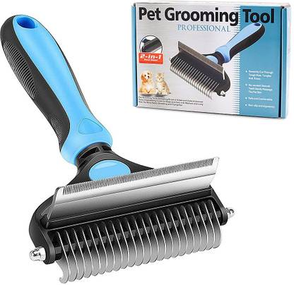FRIEDERICH Pet Grooming Brush, 2 in 1 Deshedding Tool & Undercoat Rake Dematting Comb Slicker Brushes for  Dog & Cat