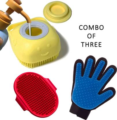 PET HOOD Dog Hair Brush (Combo of 3) Pet Grooming Puppy Accessories Plain/ Bristle Brushes for  Dog & Cat