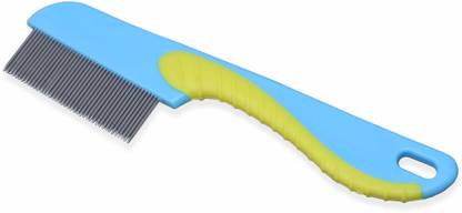 Plushmate Stainless Steel Needles Flea Comb with Soft Grip Handle Basic Comb for Dog & Cat, Rabbit