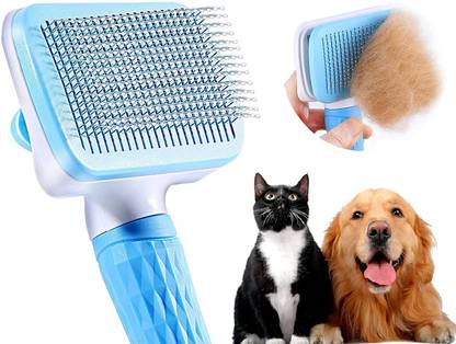 ANJOU Pet Grooming & Cleaning Slicker Brush Self Cleaning Hair Brush For Dogs Cats Wire-pin Brushes for  Dog & Cat