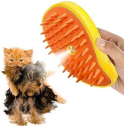 TrendKart Dog Steam Brush - 3 in 1 Dog Steamer Brush - Steam Brush For Dog (MultiColor) Slicker Brushes for  Dog & Cat