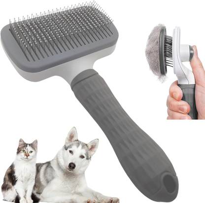 PAWS SAMRAT Rectangle Sleeker Thin Pin Sleeker Comb Brush (Color may vary)) Slicker Brushes for  Dog & Cat, Rabbit