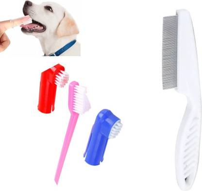 Regiis Flea Comb + Tooth Brush (Pack of 2) Basic Comb for  Dog & Cat