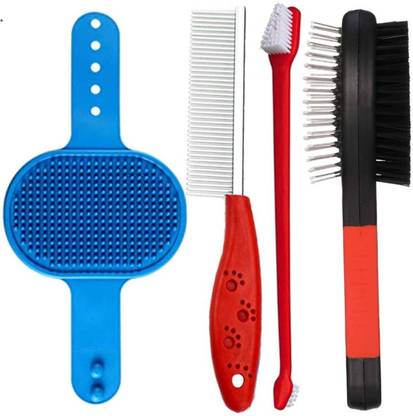 YOUHAVEDEAL All-in-One 5-in-1 Pet Grooming Kit for Dogs & Cats – Brush, Comb & Toothbrush Wire-pin Brushes for  Dog, Cat, Monkey, Rabbit, Dog & Cat