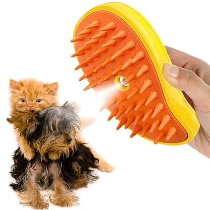 GRELLA Cat Steam Brush - 3 In1 Steam Cat Brush - Steame Brush for Cat -Cat Hair Brush Basic Comb for  Dog & Cat