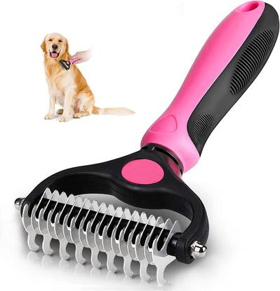 Pawise Pet Grooming Rake Comb for Dogs & Cats - Double-Sided, Shedding & Tangle Remover Rakes for Dog & Cat
