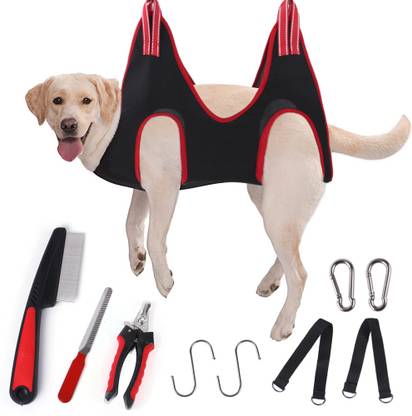 maycreate Dog Grooming Kit Hammock Harness for Cats & Dogs, Dog Sling for Grooming Shedding Blade for  Dog