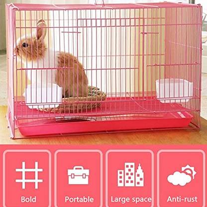 Animaux 1.5 Feet Pink Birds Cage With Side Opening for Breeding Box Bird, Rabbit, Hamster, Chameleon, Lizard, Squirrel Cage