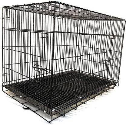 chullbull pet products Double Door Folding Metal Dog Cage with Paw Protector, for Small Dogs and Puppy Hard Crate Pet Crate