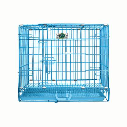 Plushmate 30 Inch Foldable Metal Dog Cat Rabbit Cage with Paw Protector, Removable Tray Hard Crate Pet Crate
