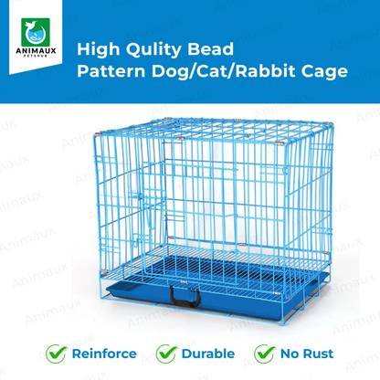 Animaux Dog/Cat/Rabbit 2 Feet Blue (24inch) Metal Cage with Removable Tray Dog Cage