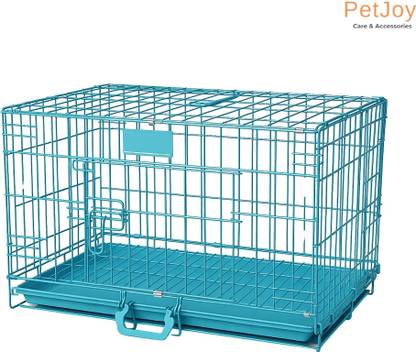 PetJoy Pet Single Door Folding Metal Cage with Removable Tray for Dog & Cat, 30 Inch Hard Crate Pet Crate