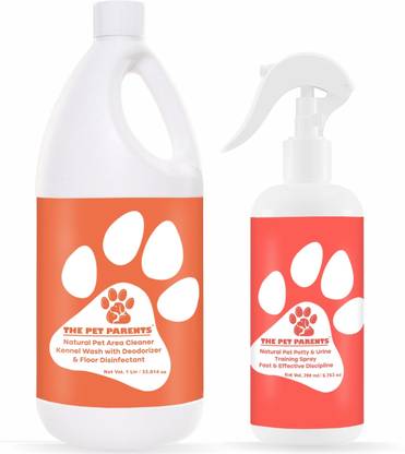 THE PET PARENTS Pet Training Spray 200 ml and Pet Area Cleaner 1 Liter| Puppy Dog Potty Spray Deodorizer