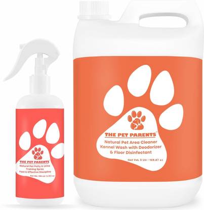 THE PET PARENTS Pet Training Spray 200 Ml and Pet Area Cleaner 5 L Helps Train Dogs Deodorizer