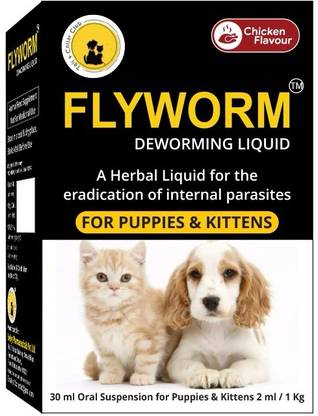 Tail & Collar Club Flyworm herbal deworming syrup for puppies & kittens 30ml Pet Dewormer