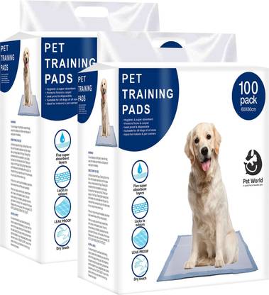 PET WORLD Pet Training Pads 100 Pcs Disposable Dog & Cat Diapers
