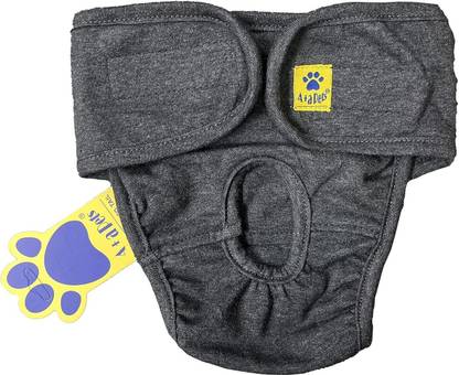 A+a pets Cotton Dog Diapers Small Size (Grey) | Stretchable Comfortable Reusable Washable Dog Diapers