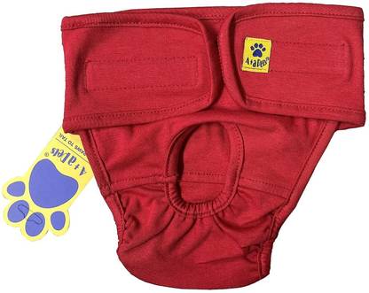 A+a pets Cotton Dog Diapers XL Size (Red) | Stretchable Comfortable Reusable Washable Dog Diapers