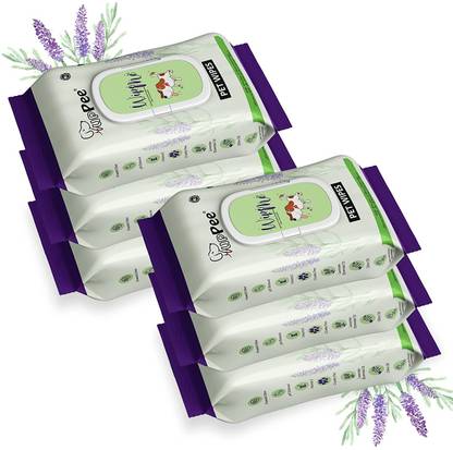 puppee Pet Wet Small & Adult Pets With Lavender Essential Oil, Vitamin E & Olive Oil Pet Ear Eye Wipes