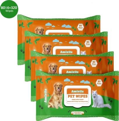 Amorite Wet Pet Wipes With Fresh Apple Fragrance For Dogs And Cats, 320 Pcs Pet Ear Eye Wipes