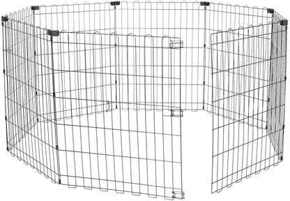 PetJoy Foldable Metal Pet Play & Exercise Pen, No Door, 60 x 60 x 30 Inches Pet Fence