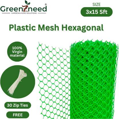 Greenzneed 3x15sft Virgin HDPE Plastic Mesh for Gardening/Fencing/Boundary/Anti Bird Net Pet Fence
