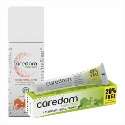 Caredom Heal Pet Veterinary Herbal Spray 100ml & Herbal Ointment 60g (Pack of 2) Pet First Aid Kit