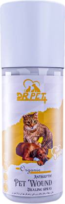 DR PET PLUS Organic Antiseptic Wound Healing Spray For Dog, Cat | Lick-Safe, Non-Irritant Pet First Aid Kit