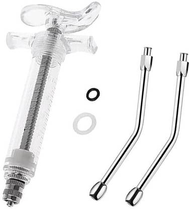 Bethlehem Goat Oral Drencher Syringe 20ml with 2 Nozzles | Reusable Dosing Gun Livestock Pet Nursing Kit