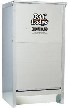 Little Giant Galvanized Steel Chow Hound Dog Feeder, 25Lb Pet Food Dispenser