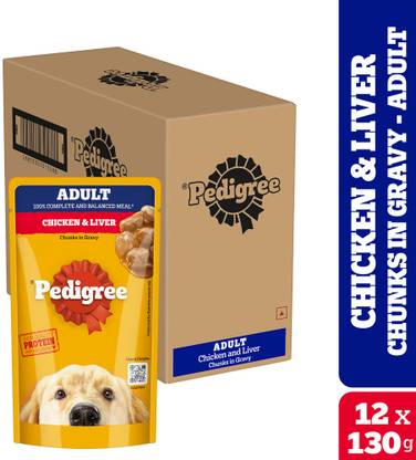 PEDIGREE Gravy Chicken, Liver 1.56 kg (12x0.13 kg) Wet Adult Dog Food