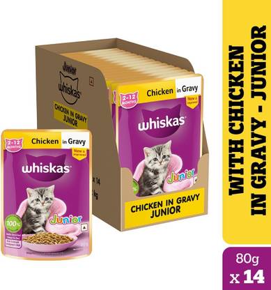 Whiskas (2-12 Months) Chicken 1.12 kg (14x0.08 kg) Wet Young Cat Food