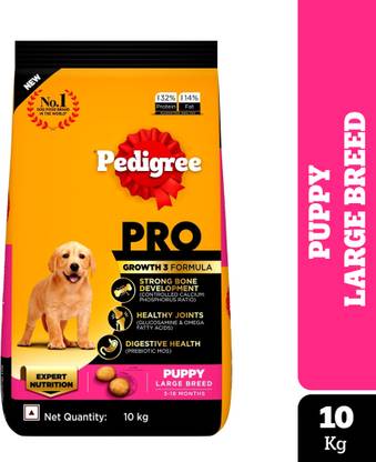 PEDIGREE PRO Puppy Large Breed, (3-18 Months), 10 kg Dry New Born Dog Food