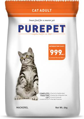purepet Cat Adult Mackeral 6 kg Dry Adult Cat Food