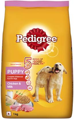 PEDIGREE Puppy Chicken & Milk Dry Food Rice, Chicken, Milk 1 kg (3x0.33 kg) Dry New Born Dog Food