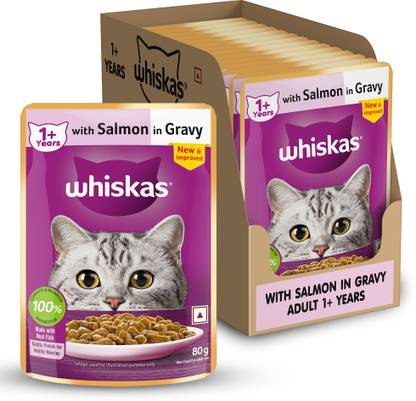 Whiskas (1+ Years) Salmon 1120 g (14x80 g) Wet Adult Cat Food