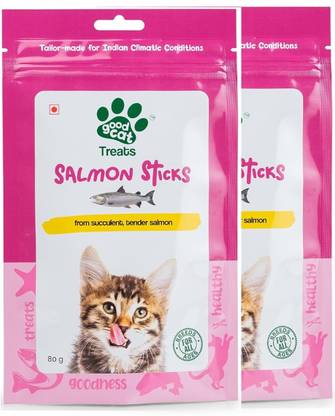 Good Dog Good Cat Salmon Sticks for All Breeds | Whisker Smaking Kitten Treat Salmon 0.16 kg (2x0.08 kg) Dry Adult Cat Food