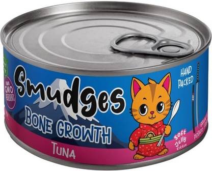 smudges Cat Kitten Canned Food in Soft Jelly Tin 60gm (Pack of 12 cans) - Tuna 0.72 kg (12x0.06 kg) Wet Young Cat Food