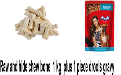 Drools Raw hide 4 inch 1 kg plus 1 gravy Chicken 1 kg (2x0.5 kg) Dry New Born Dog Food