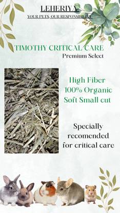 Leheriya Soft Small Cut Timothy Hay For Rabbit, Guineapigs, Hamstar, Chinchillas 1 kg Dry New Born, Young, Adult, Senior Rabbit Food