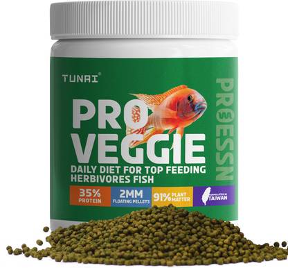 TUNAI Pro Veg Fish Food for Cichlids and Top Feeding Herbivores Fish Food 0.25 kg Dry Adult, New Born, Senior, Young Fish Food