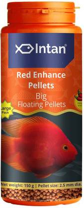 INTAN Red Enhance Pellets, Big Floating Pellets | Large pack pellet 2.5 mm Dia, 0.15 kg Dry Adult, Young Fish Food